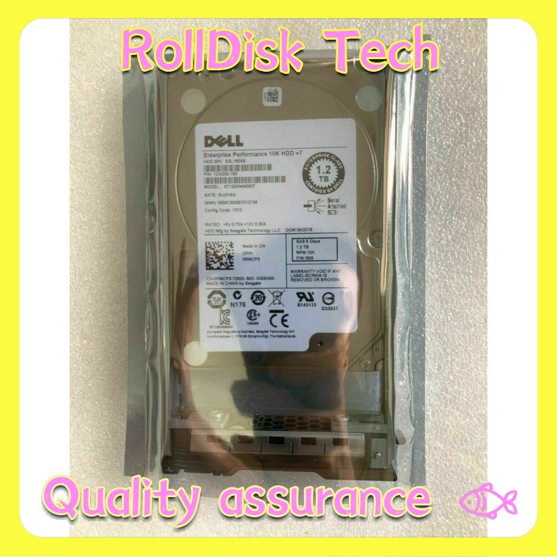 New Dell ST1200MM0007 RMCP3 1.2TB 10000RPM 6Gb/s 2.5" SAS Hard Drive with Tray