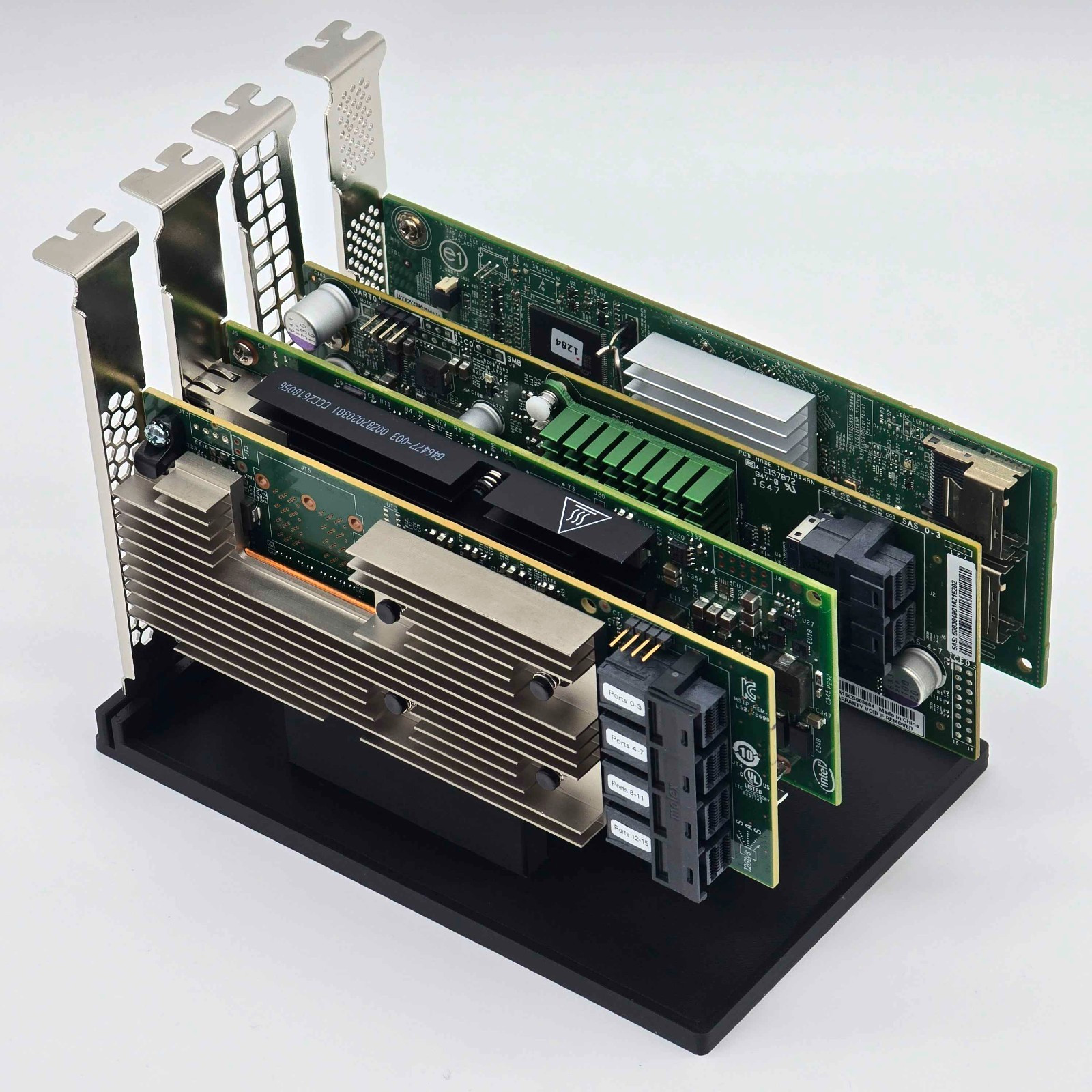 PCIe PCB Card Storage Rack Organizer Holder Tray for HBA NIC RAID Controllers
