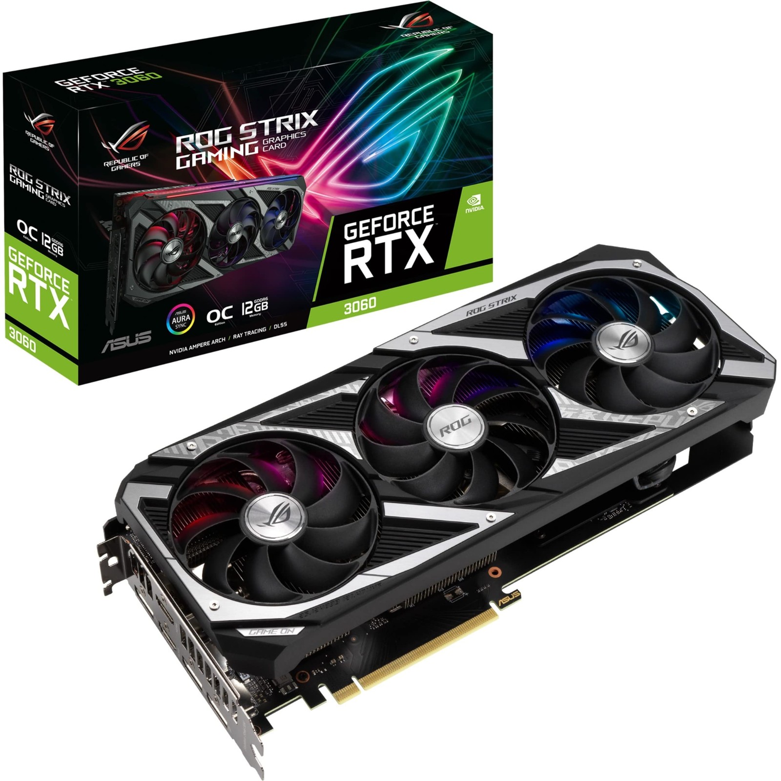 ASUS ROG Strix NVIDIA GeForce RTX 3060 V2 OC 12GB GDDR6 Gaming Graphics Card