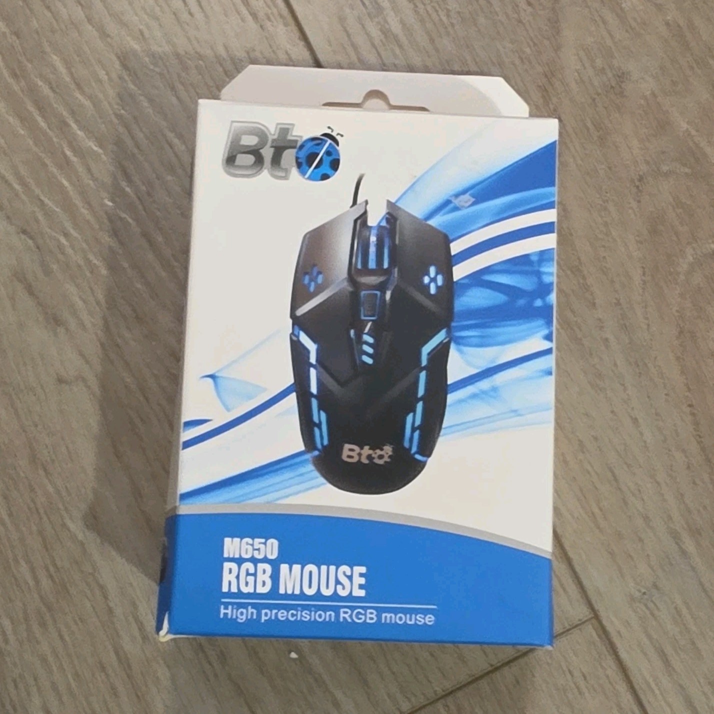 Bto M650 Wired USB RGB Gaming Mouse 4800 DPI Optical 4 Button Black