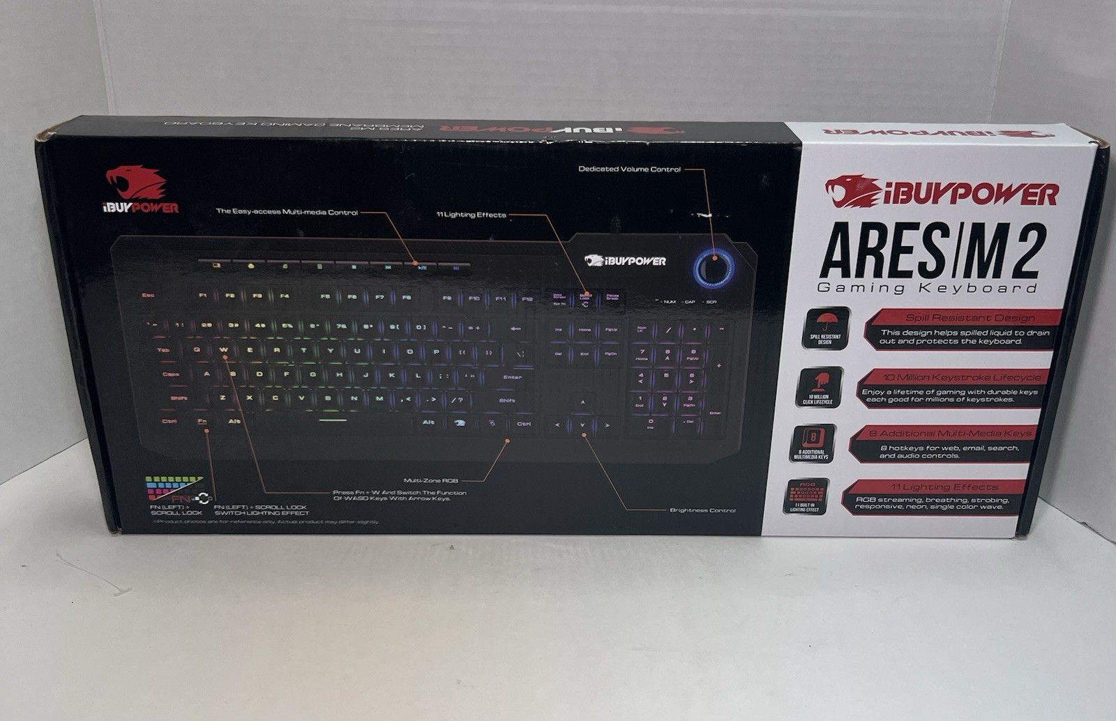 iBUYPOWER ARES M2 RGB Wired Gaming Keyboard IBP-ARES M2-KB Boxed••
