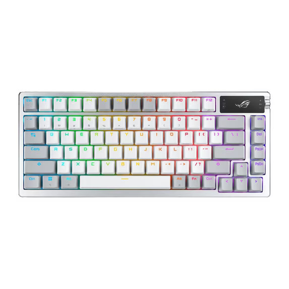 ASUS ROG Azoth 75% Wireless DIY Custom Gaming Keyboard, ROG NX Snow, White