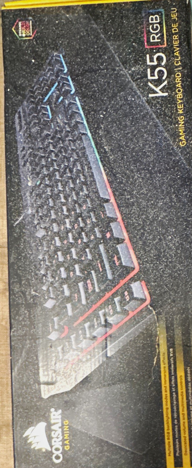 Corsair K55 RGB Wired USB Gaming Keyboard Illuminated QWERTY English Black