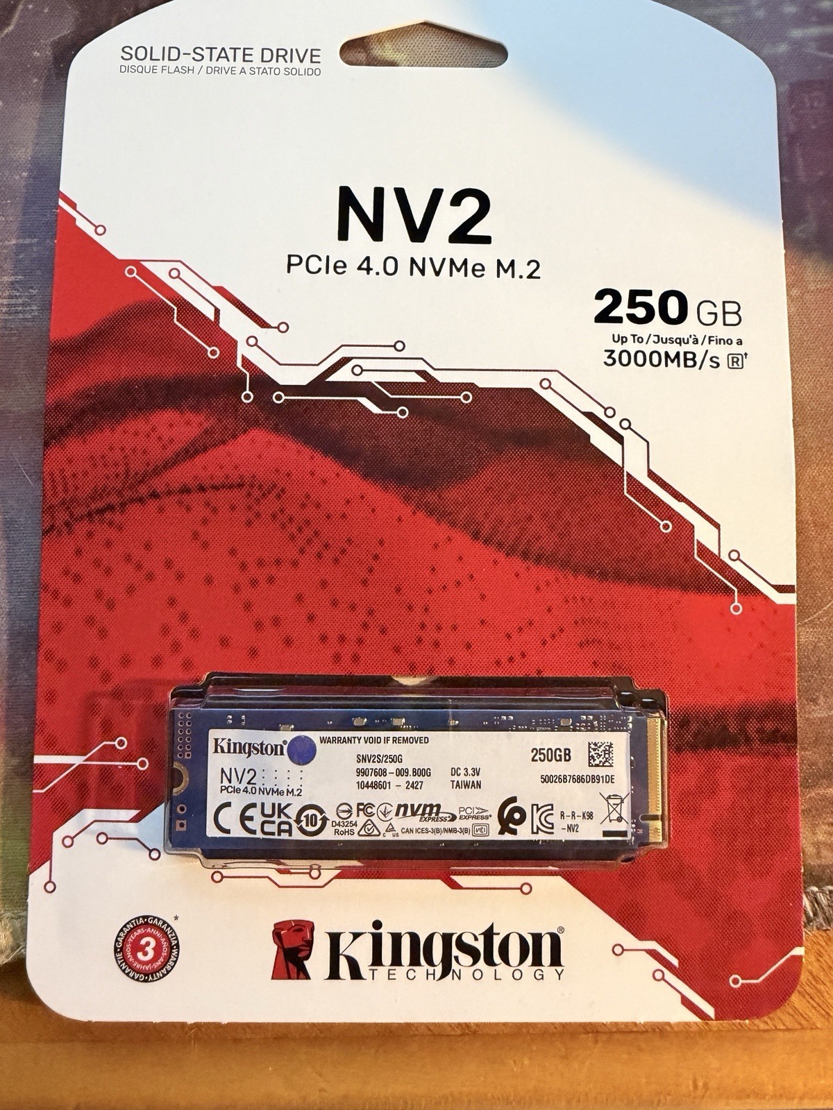 Kingston NV2 250GB M.2 NVMe Internal SSD (SNV2S/250G)