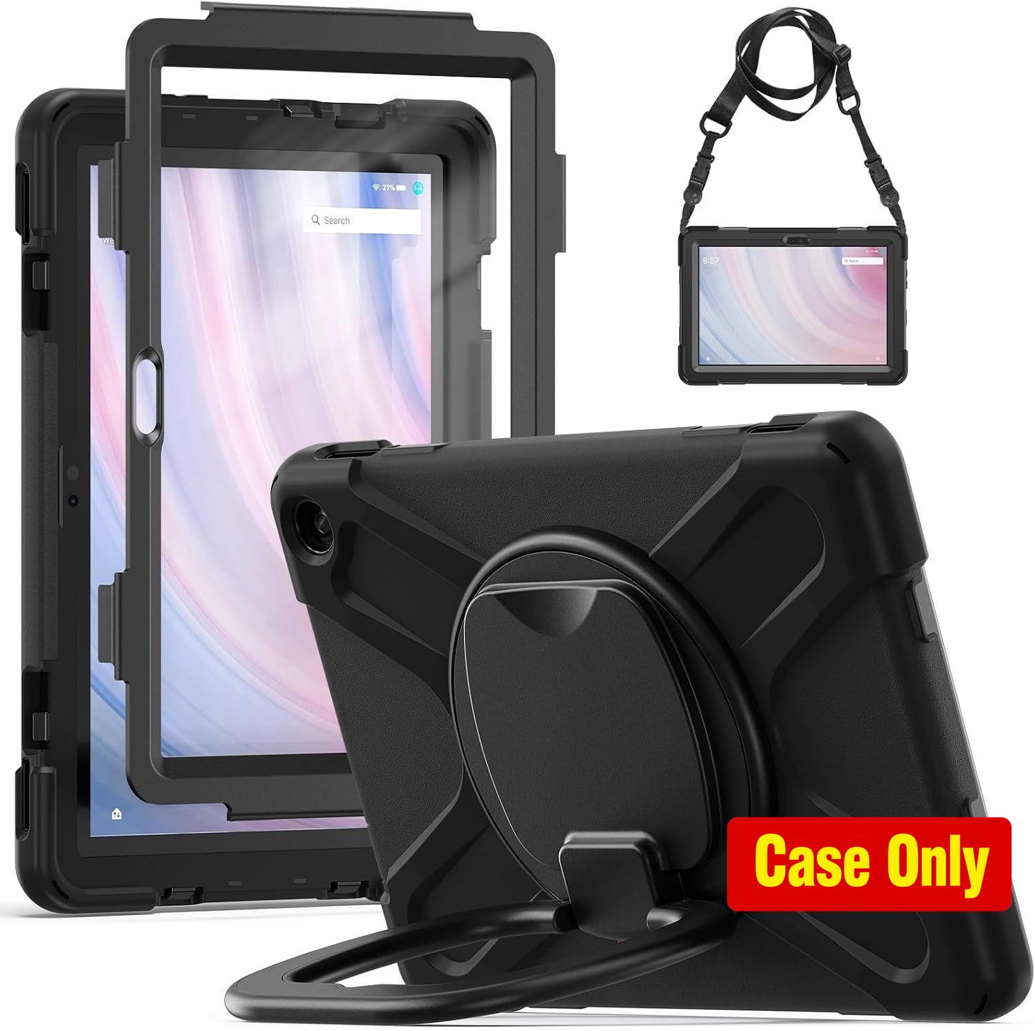 Case for Fire HD 10 Tablet (13th Gen 2023) 360° Rotating Stand with Shoulder