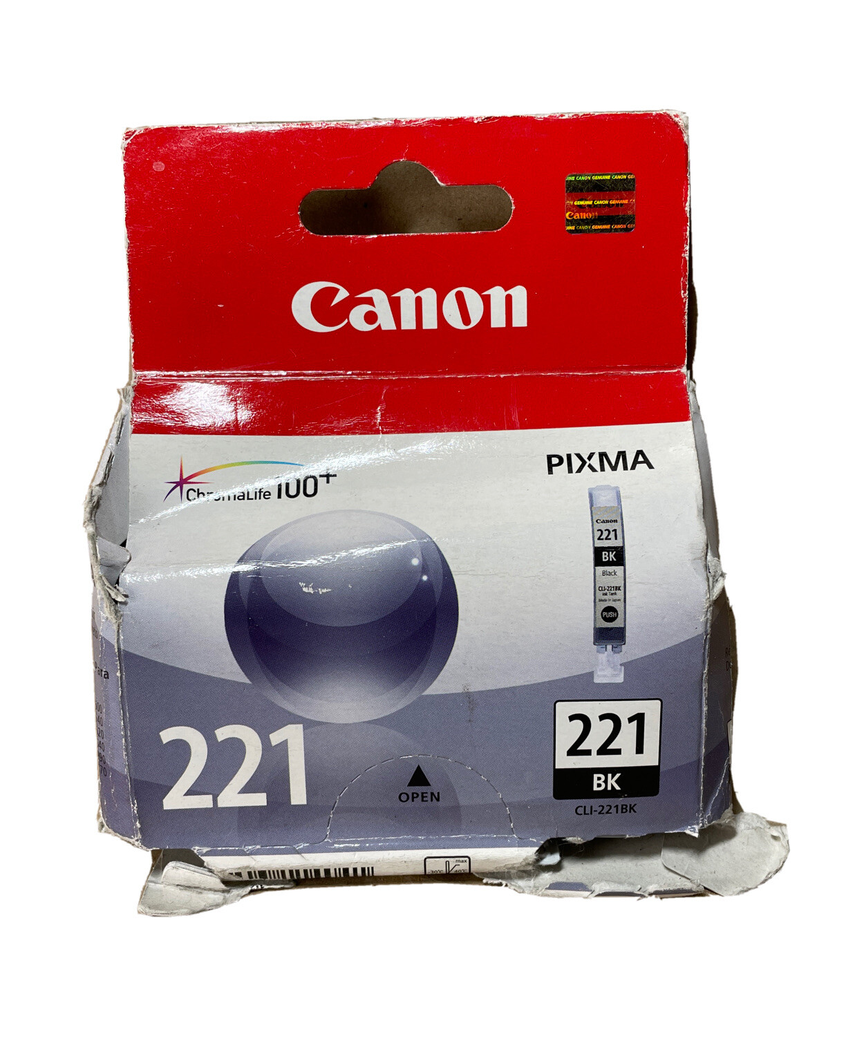Canon Black Ink Cartridge 221 CLI-221BK NEW SEALED ***FREE SHIPPING***