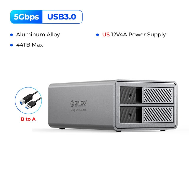 ORICO 5 Bay Raid Hard Drive Enclosure DAS Solution Series Pro USB3.0 110TB