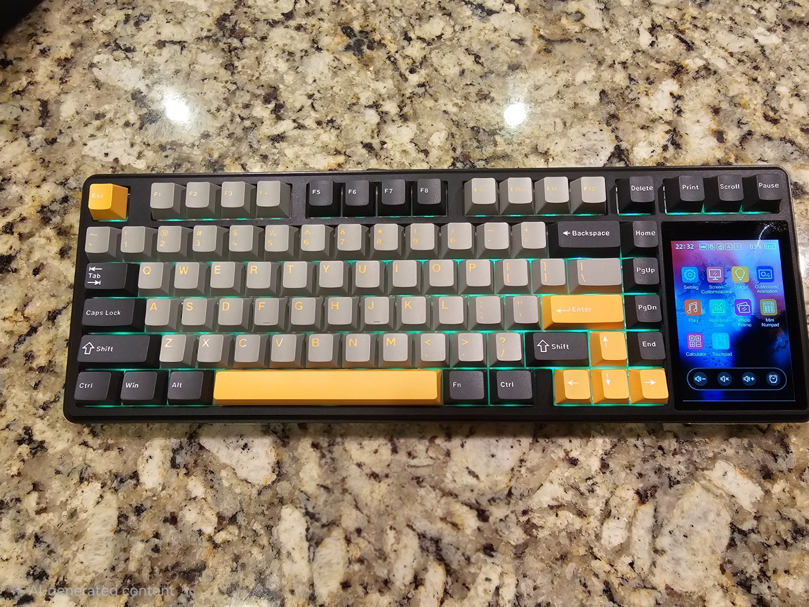 Aula L99 Wireless Mechanical Gaming Creamy Keyboard with Smart Touch Gray/Yellow