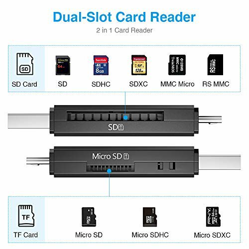 vanja micro usb otg adapter and usb 2.0 portable memory card reader for sdxc, sd