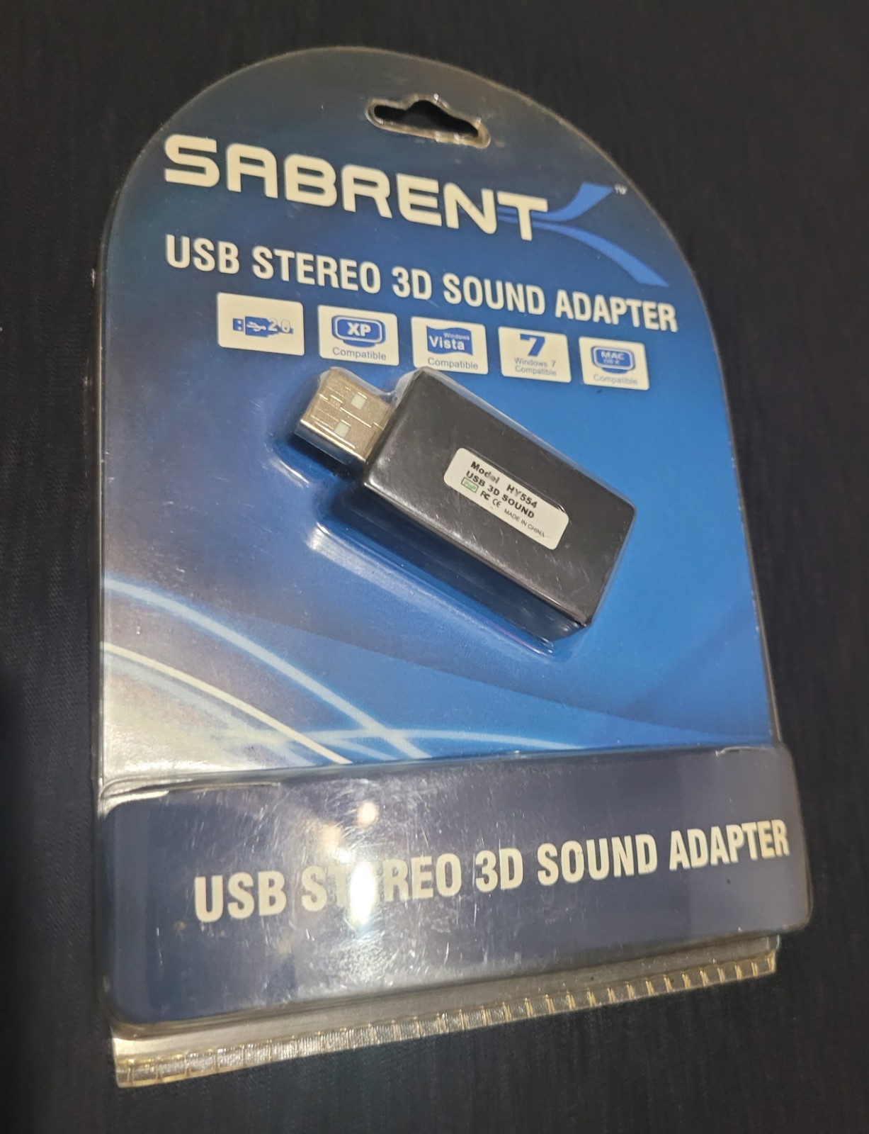 Sound Adapter, SABRENT USB STEREO 3D SOUND ADAPTER, USED, Good
