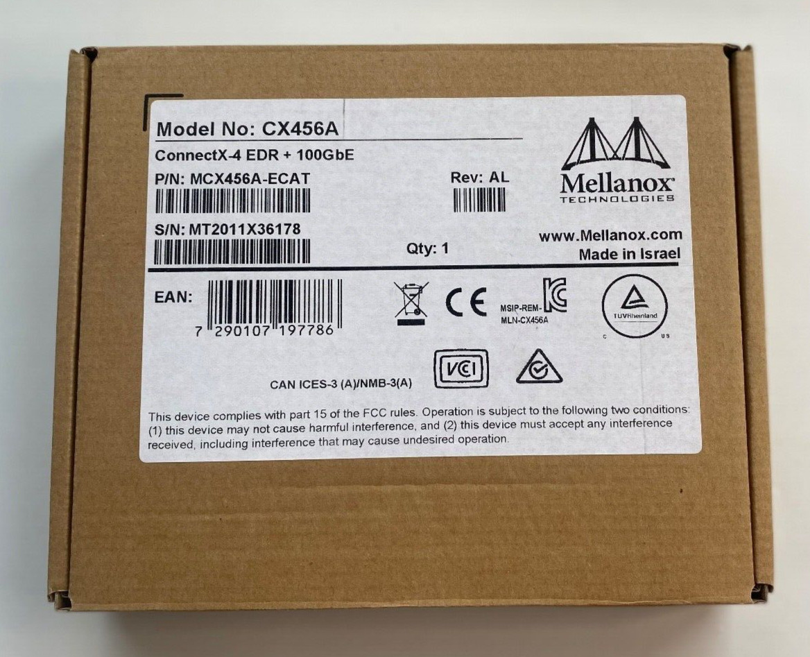 1PC Mellanox MCX456A-ECAT DUAL-PORT CONNECTX-4 100GB QSFP28 PCIE
