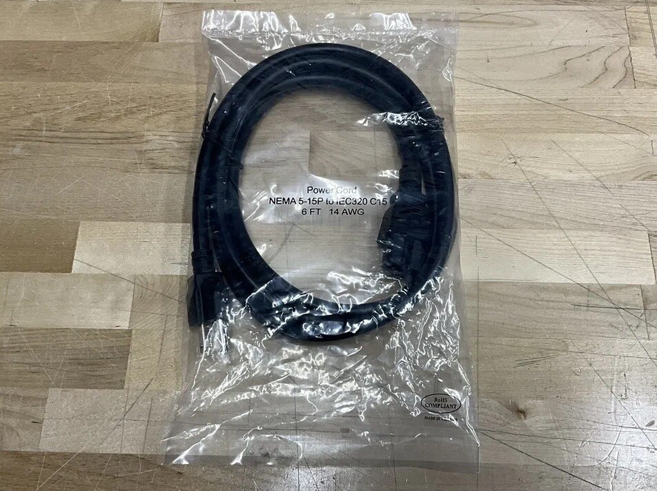 Power Cord NEMA 5-15P to IEC320 C15 6 FT 14AWG NEW MSL-121 FOR DELL / SUPERMICRO