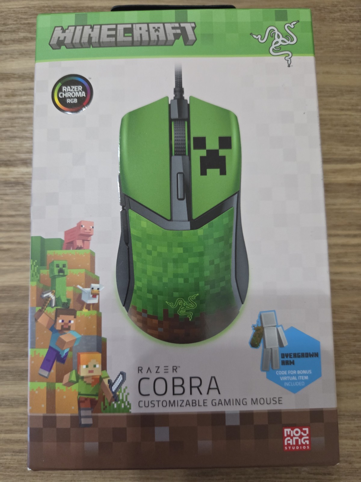 New Razer Cobra Customizable Gaming Mouse - Minecraft Edition