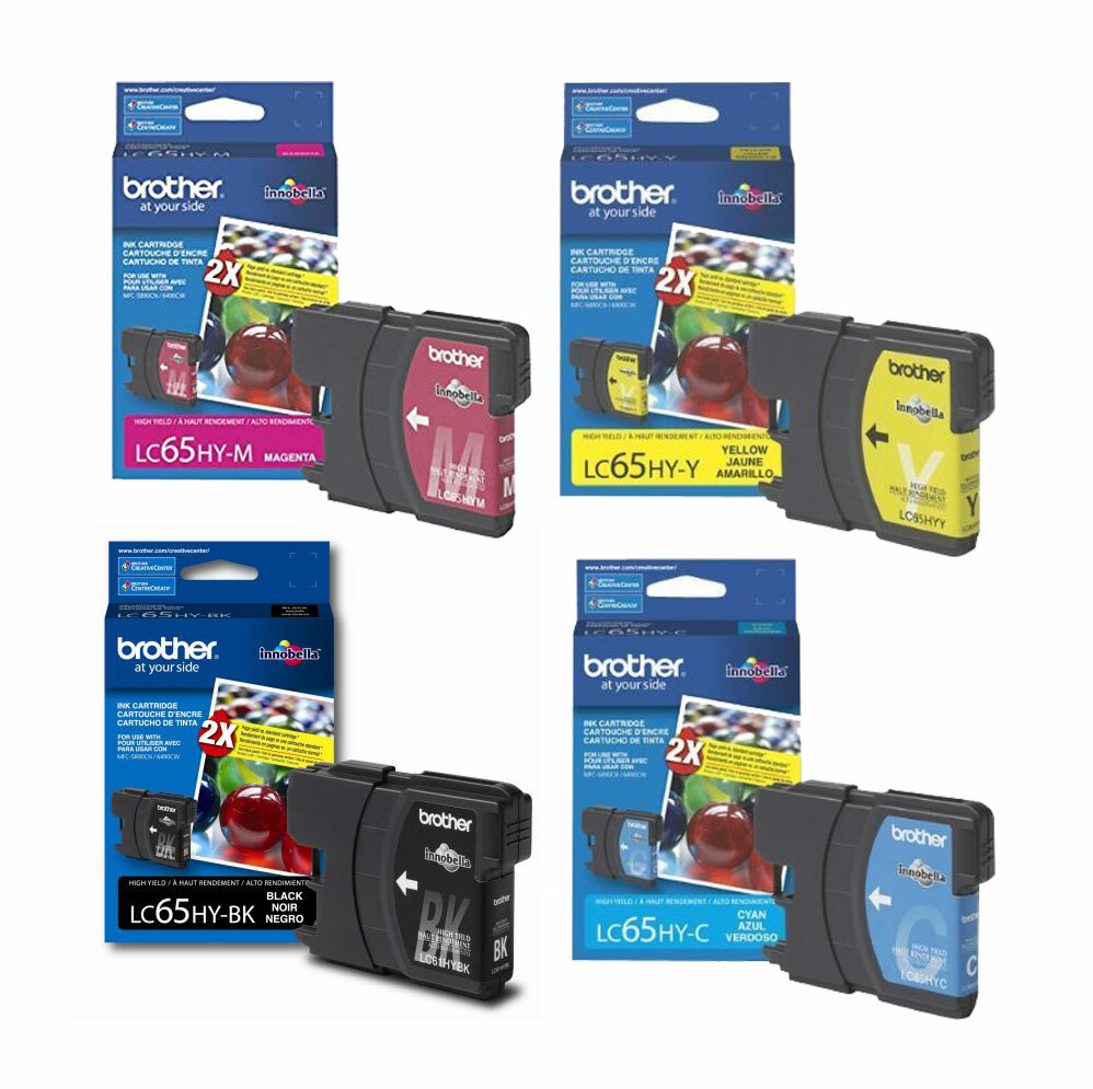 GENUINE Brother LC65 Ink Cartridge 4 Pack for MFC-5890CN MFC-6490CW