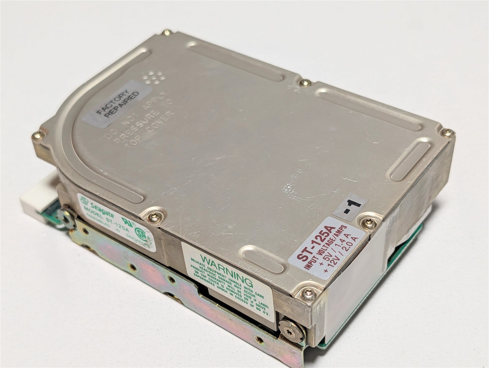 Vintage Seagate ST-125A 21MB 3.5" IDE Hard Drive ST-125A-1 40-Pin 286 386 DOS PC