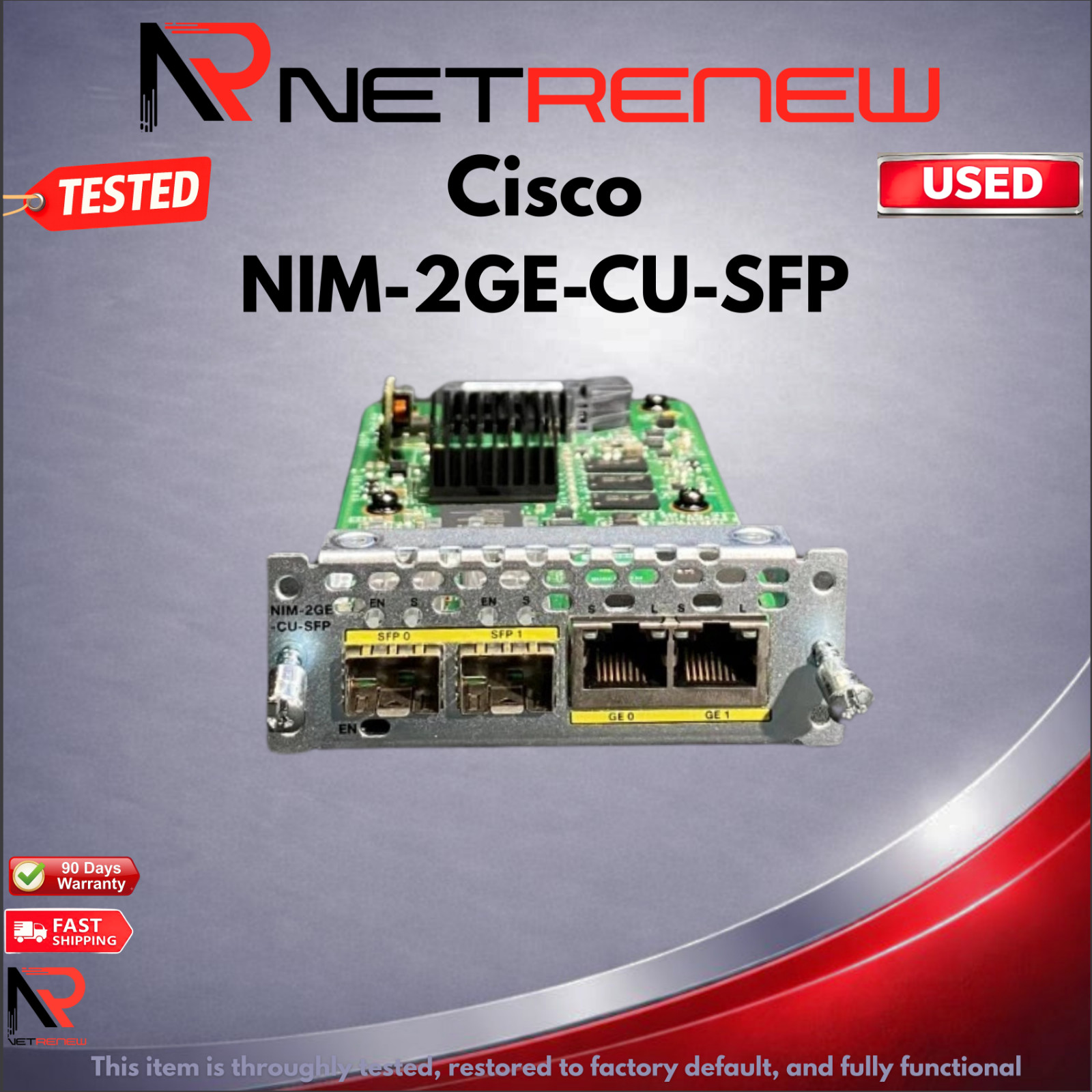 Cisco NIM-2GE-CU-SFP  dual-mode GE/SFP Module 2-port Gigabit Ethernet