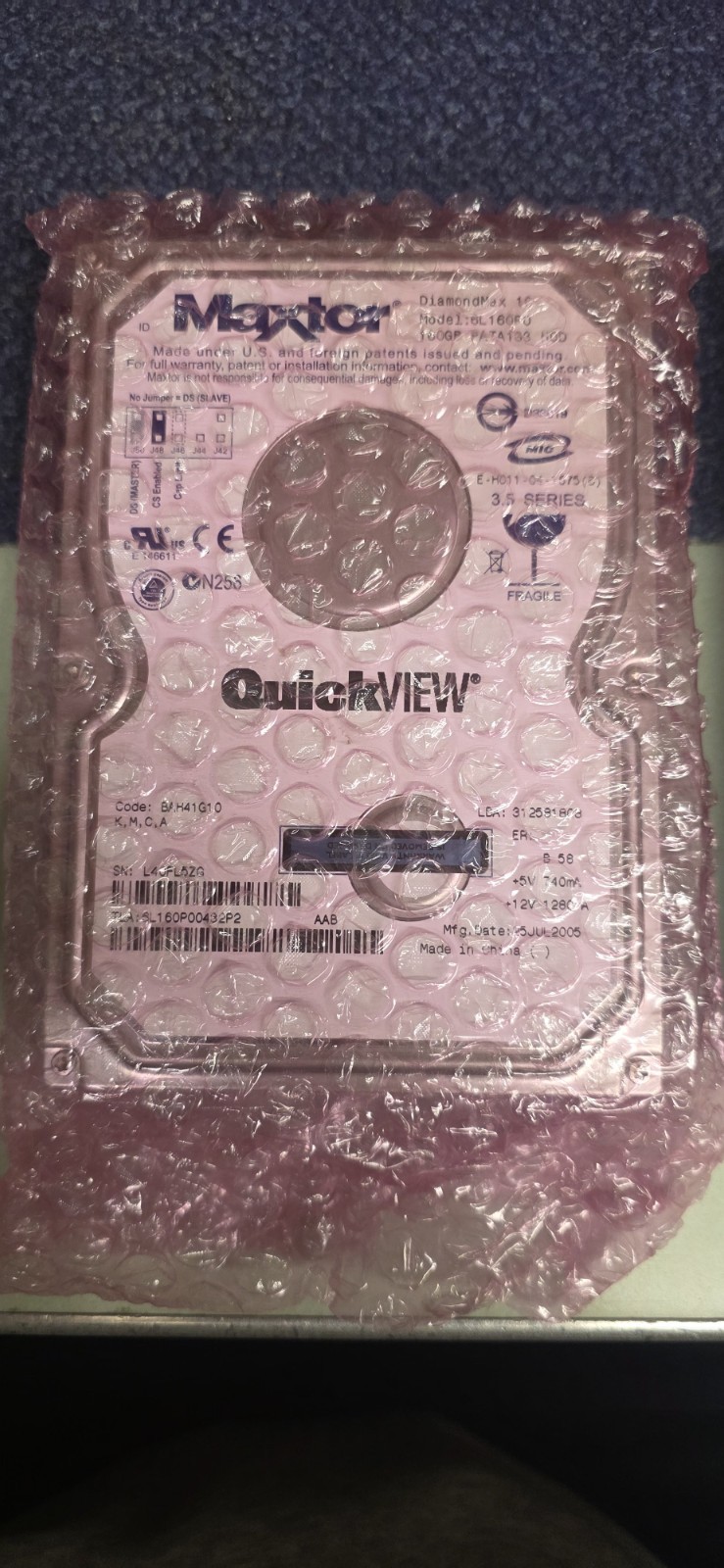 Maxtor DiamondMax 10 6L160P0 160GB 7.2K 2MB ATA-IDE Hard Drive