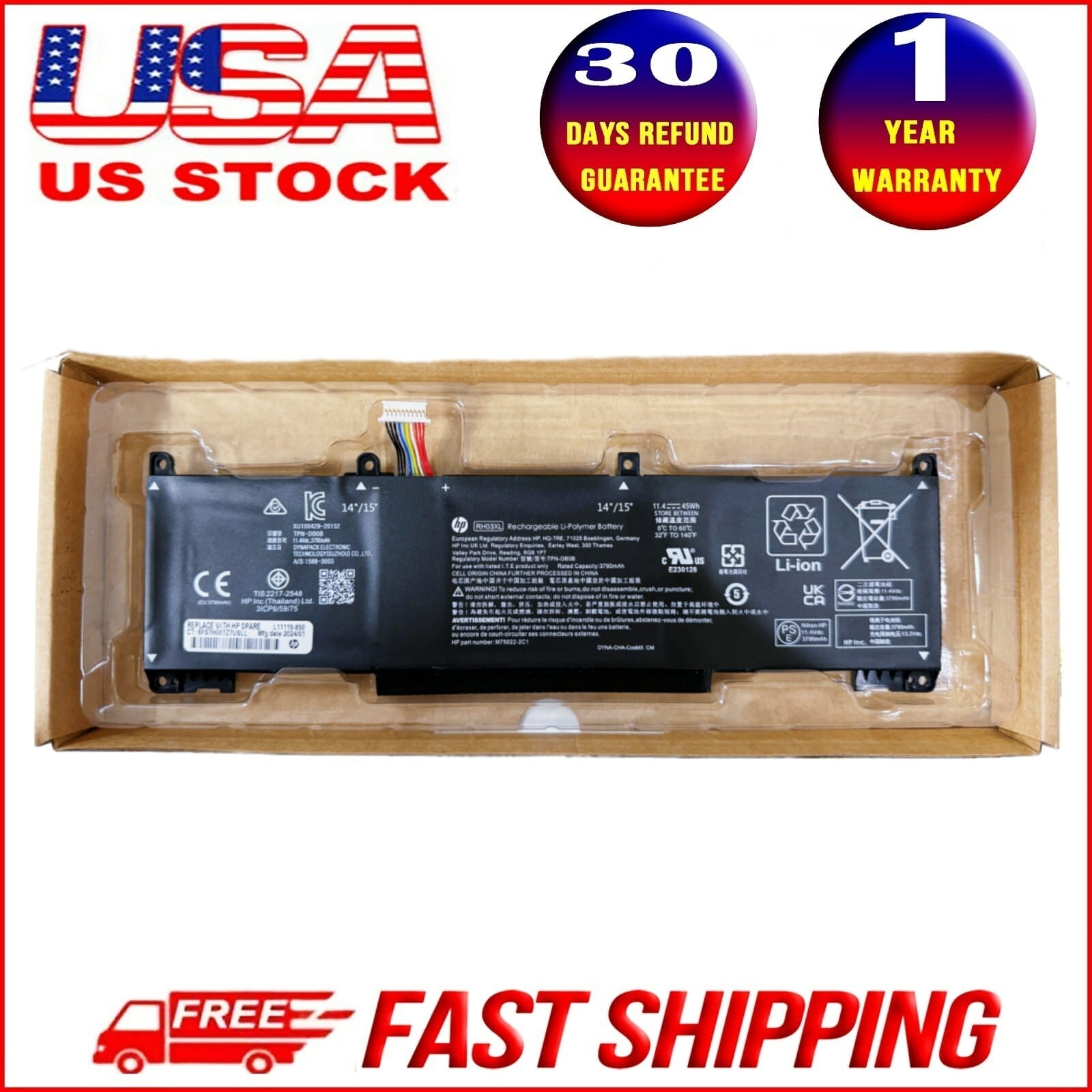 New Genuine RH03XL Battery For HP ProBook 630 640 650 430 440 445 450 G8 G9 G10