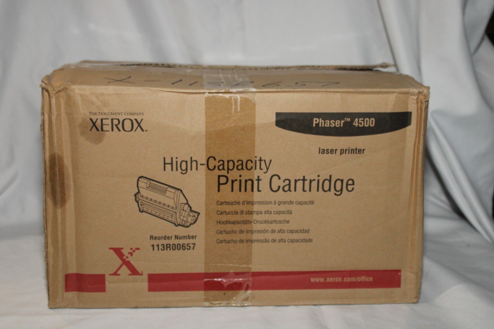 Genuine Xerox 4500 HC Black Cartridge Laser Printer 113R00657  New Box Damaged