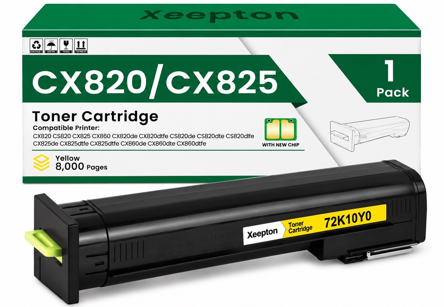 Xeepton CX820 CX825 Yellow Toner Cartridge 72K10Y0 72K00YG