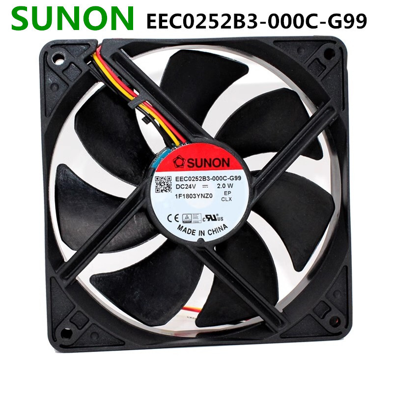 1pcs SUNON EEC0252B3-000C-G99 12025 24V2.0W12cm Silent Cooling Fan 3-wire