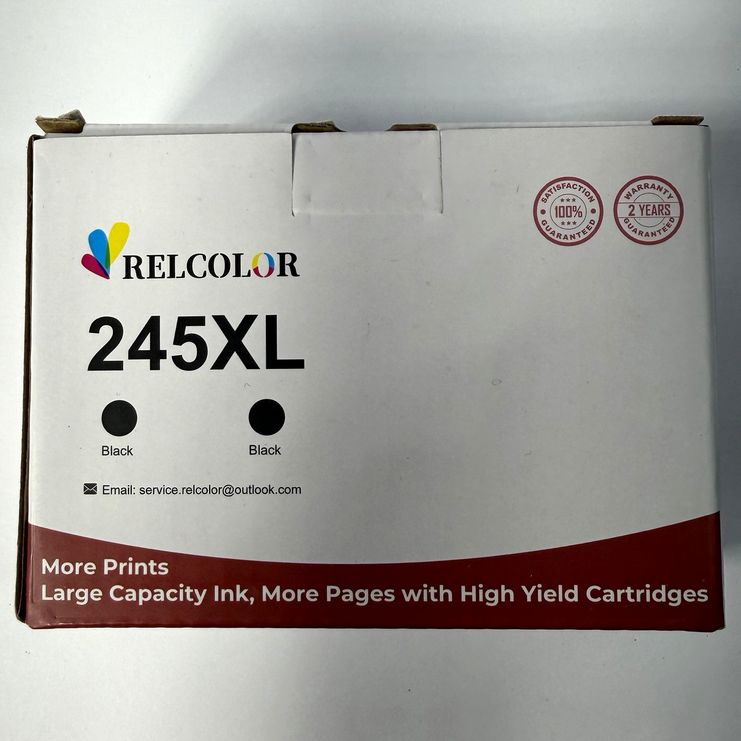 Relcolor 245XL Black Ink Cartridge 2 Pack Compatible for Canon PG-245XL New