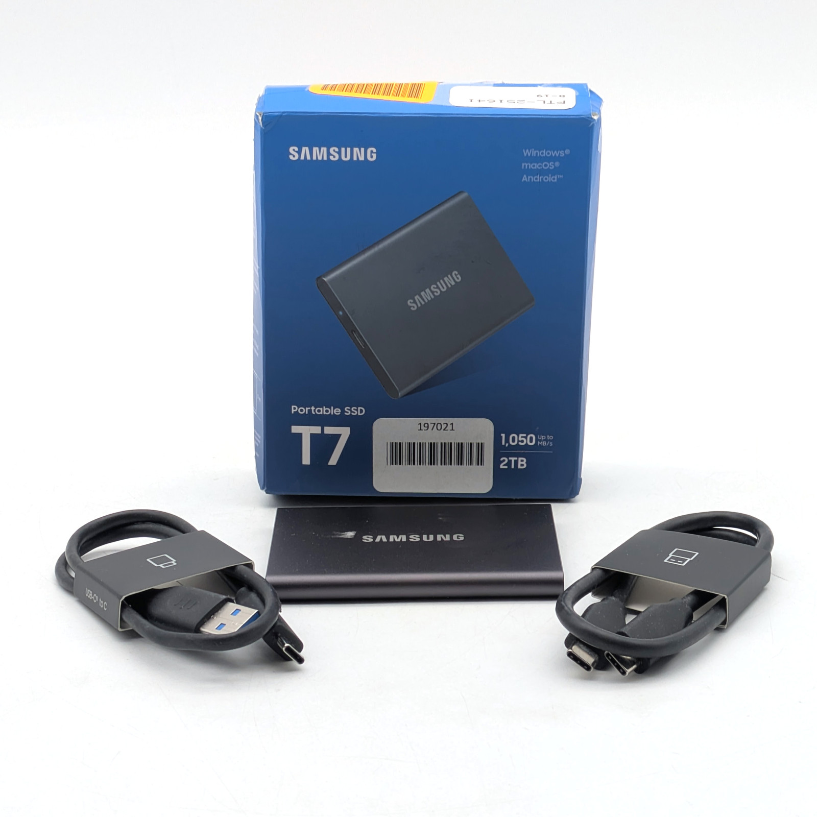 Samsung T7 2TB Portable External SSD 1050 MB/s Gray MU-PC2T0T