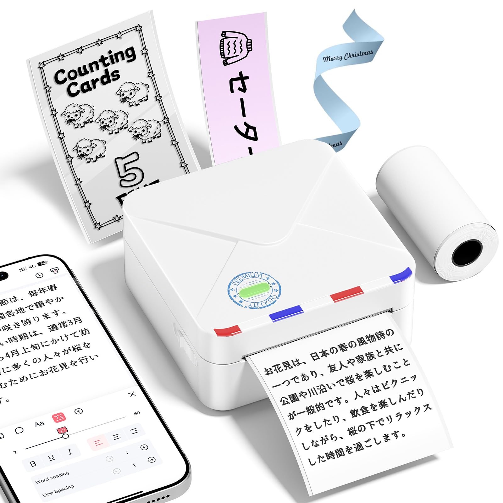 Phomemo M02S Thermal Printer 300DPI 15-53mm Paper White