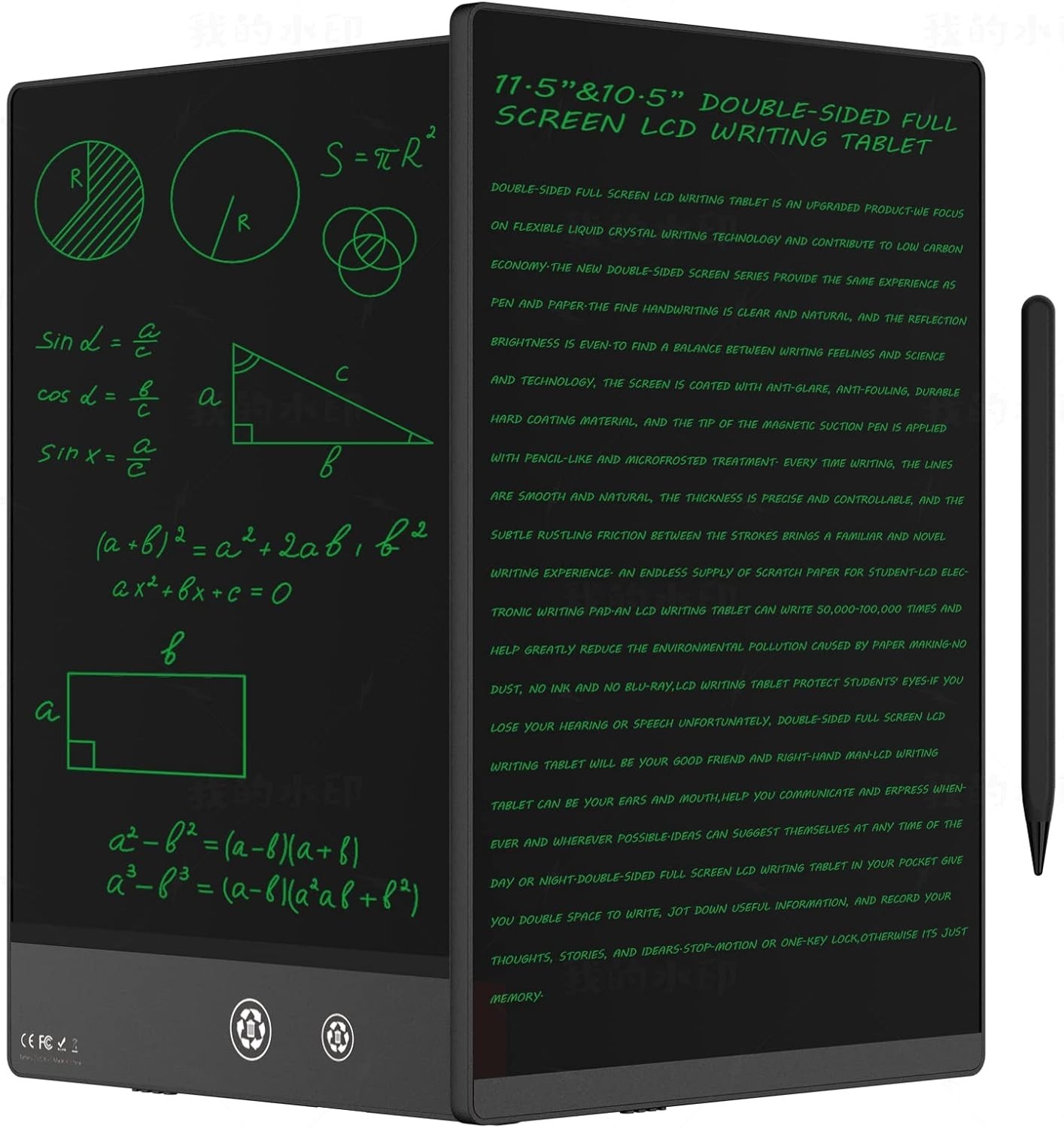 LCD Writing Tablet for Adults- 10.5″ LCD Writing Tablet,Double-Sided Full Scr...