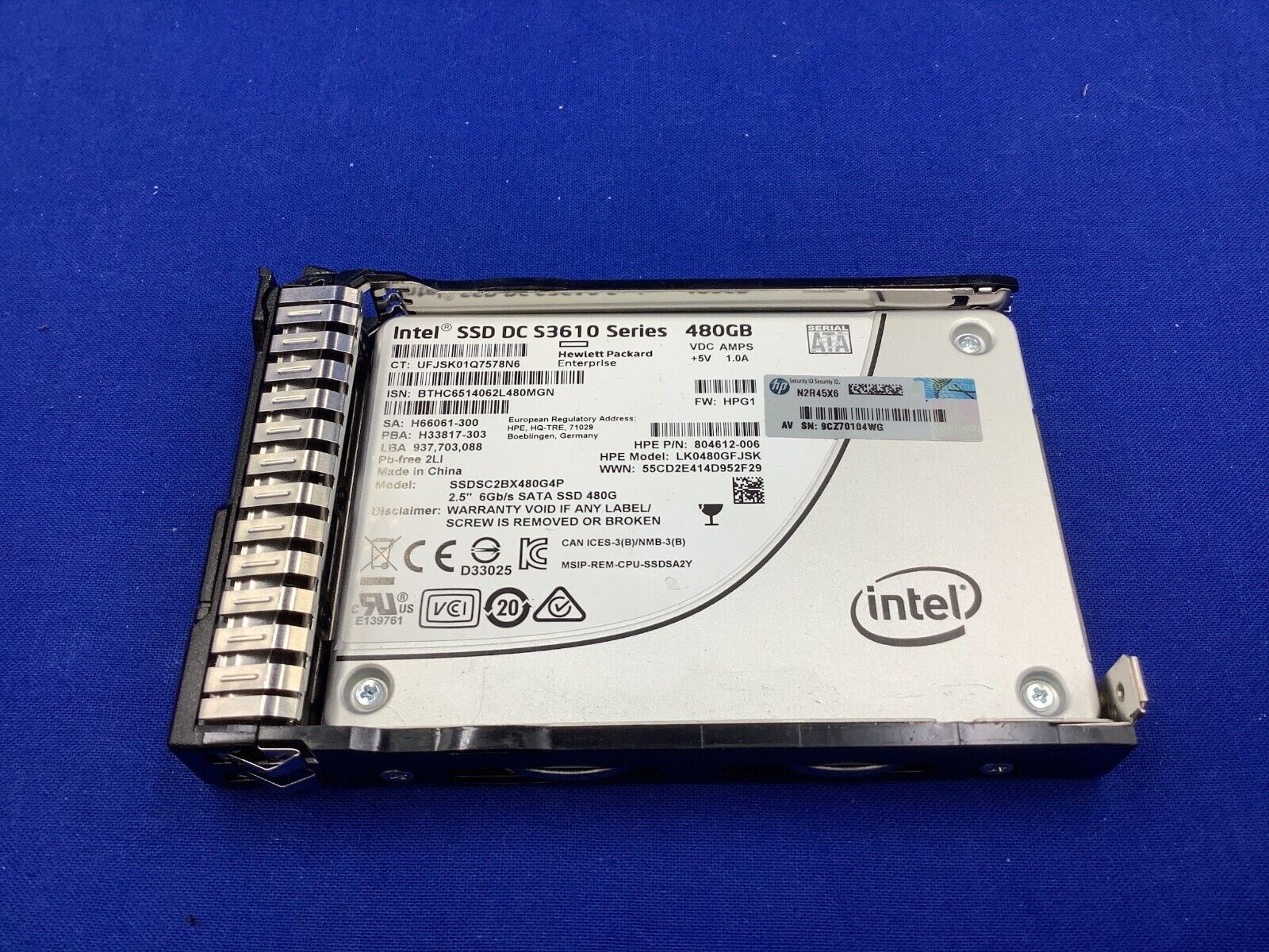 832414-B21 HP 480GB 6Gb/S 2.5-inch SATA SFF SC PLP SSD 832454-001