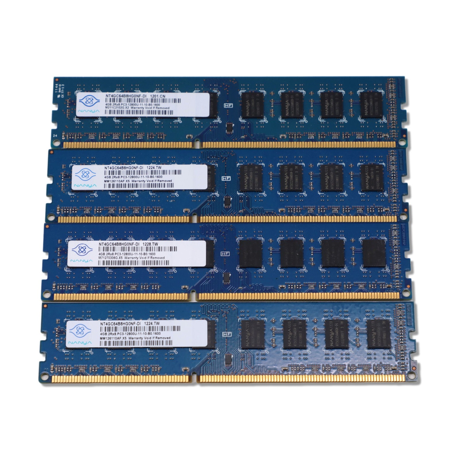 Nanya 16gb (4x4g) 2Rx8 DDR3 PC3-12800U Desktop Memory