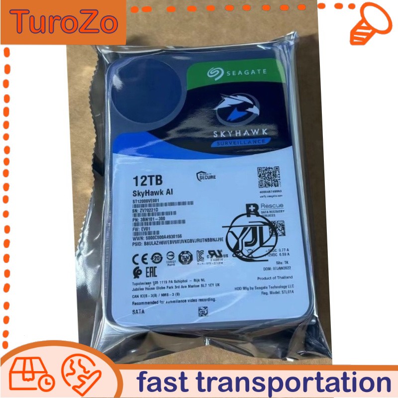 ST12000VE001 New Seagate SkyHawk AI 12TB 7200RPM SATA 6Gb/s 256MB 3.5" HDD New