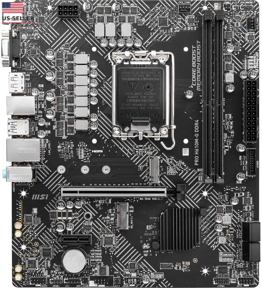 PRO H610M-G DDR4 Motherboard (12Th/13Th/14Th Gen Intel Core, LGA 1700 Socket, D