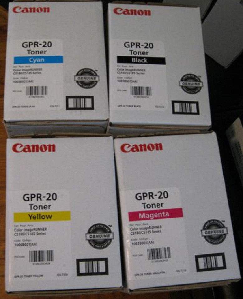 4PK New Canon IMAGE RUNNER C5180/C5185 CYMK TONER SET GPR20 GPR-20 1067B001AA