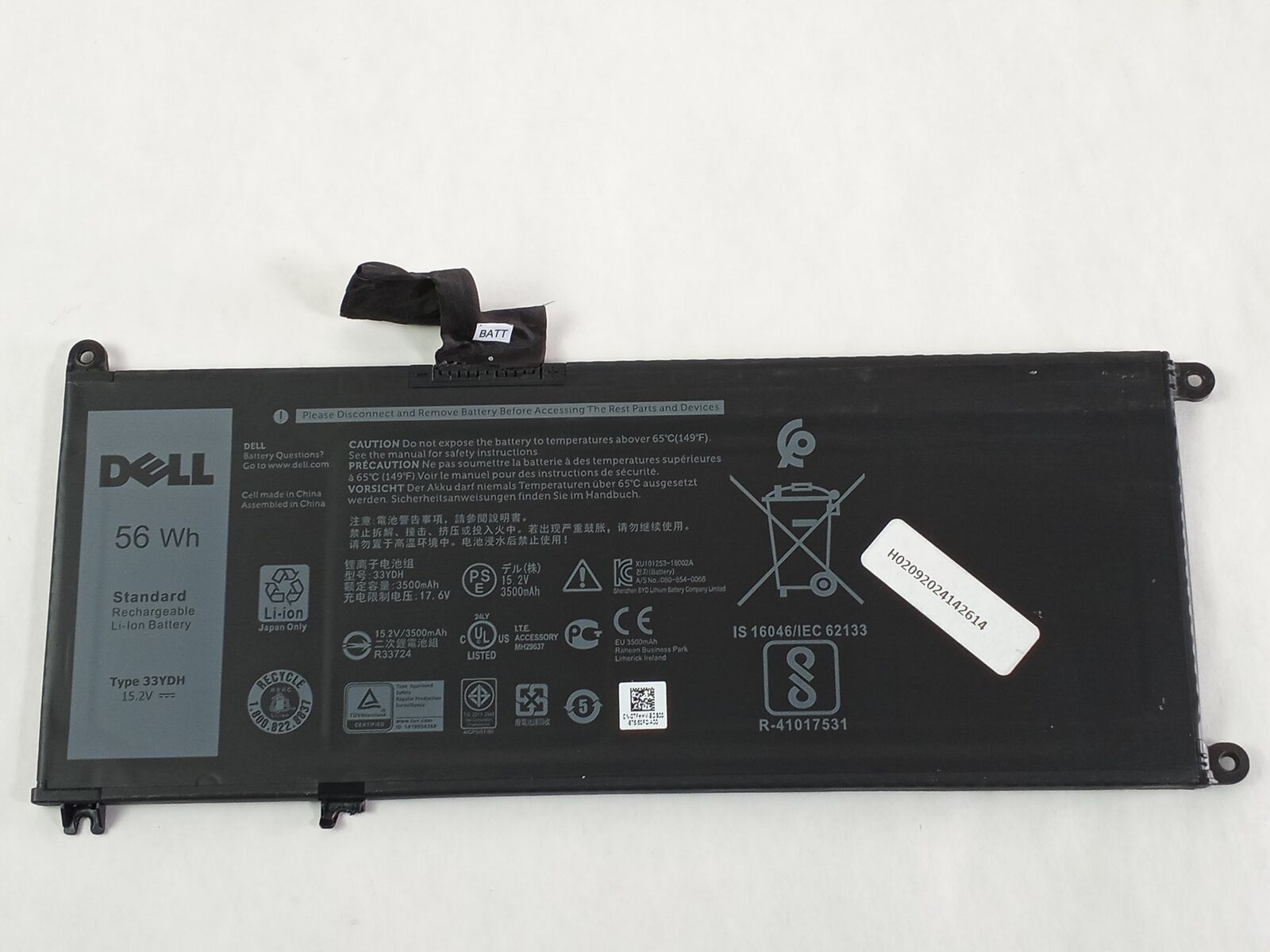 Lot of 10 Dell 33YDH 3500 mAh 15.2 V 4 Cell Laptop Battery for Latitude 3380