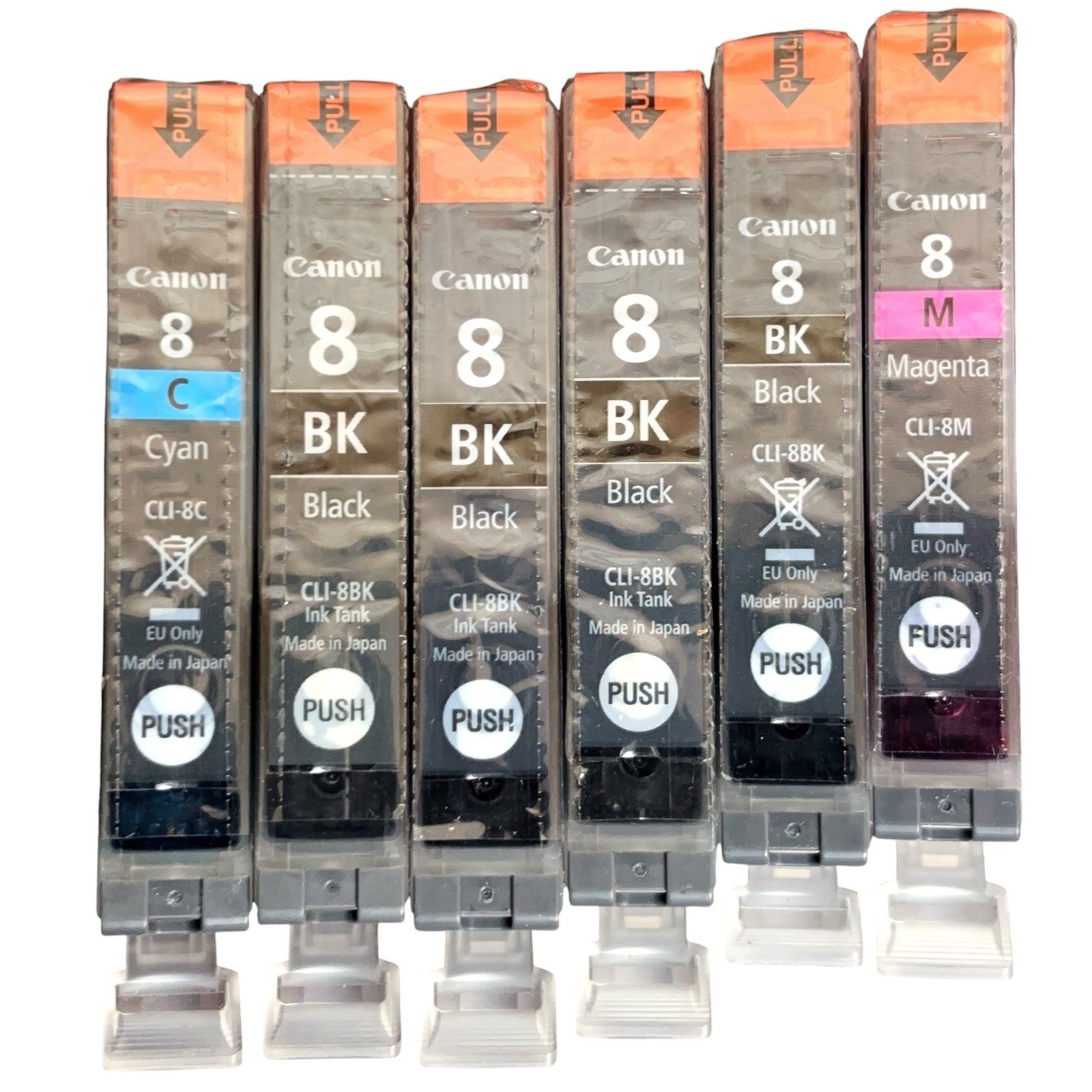 Canon CLI-8 Ink Tank Lot of 6 (CLI-8BK 4 Black 1 CLI-8M Magenta 1 CLI-8C Cyan)