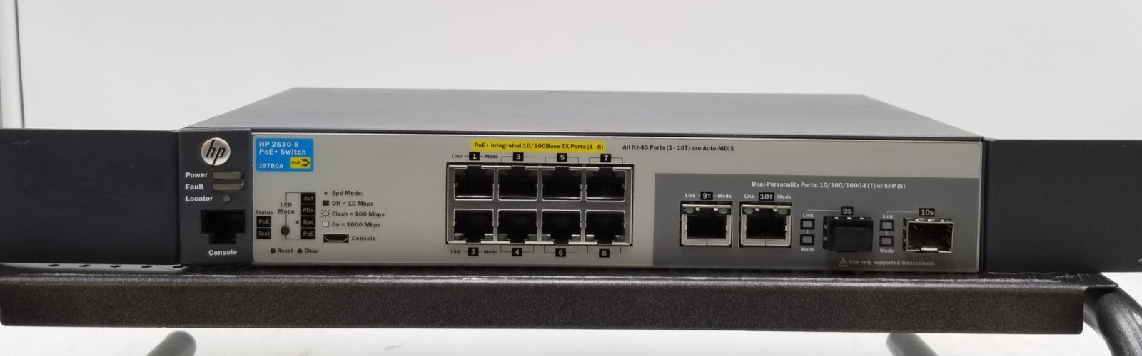 HP HPE 2530-8  8 Ports Managed Fast Ethernet Switch J9780A