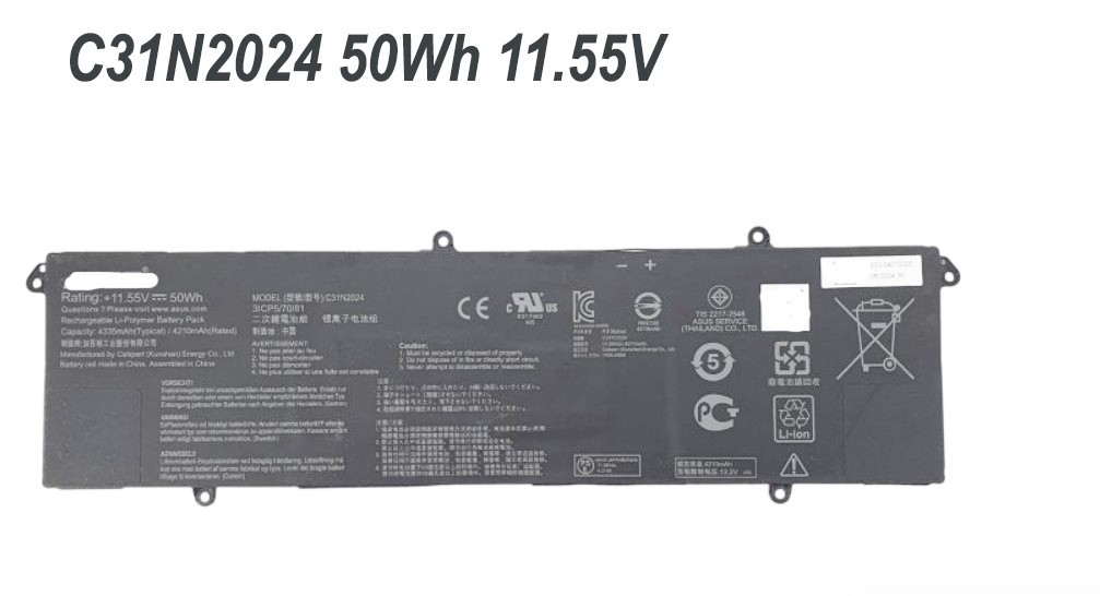 Genuine 50Wh 11.55V Battery C31N2024 for Asus Vivobook Go 15 E1504F 3ICP5/70/81
