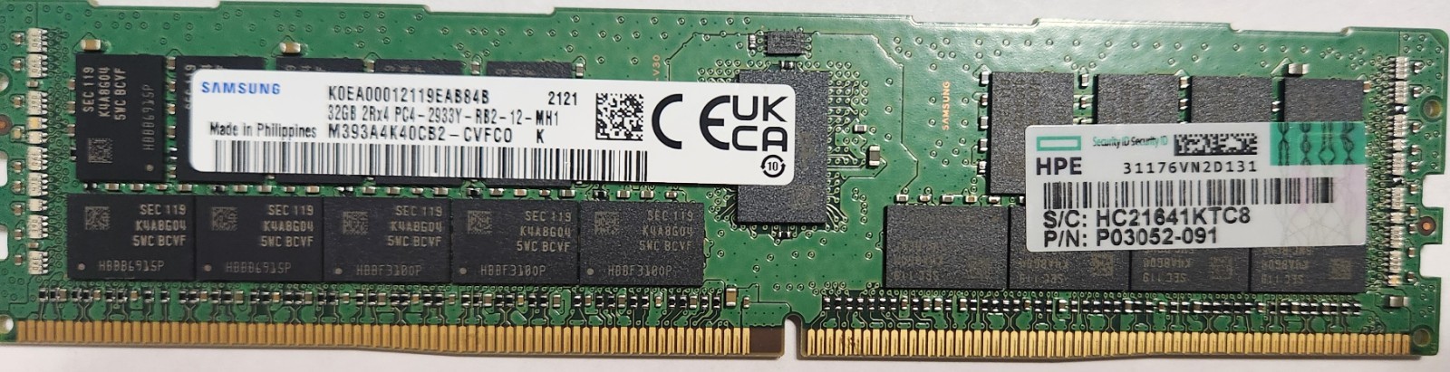 HPE P03052-091 32Gb 2RX4 DDR4 2933Mhz PC4-23400 Memory P00924-B21,P06189-001