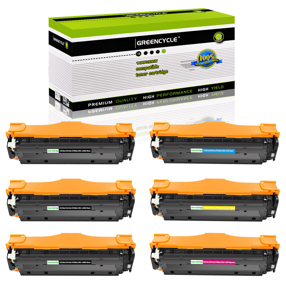 6PK Toner for HP LaserJet Pro 400 Color M451dn M451dw M475dw CE410A 305A Printer