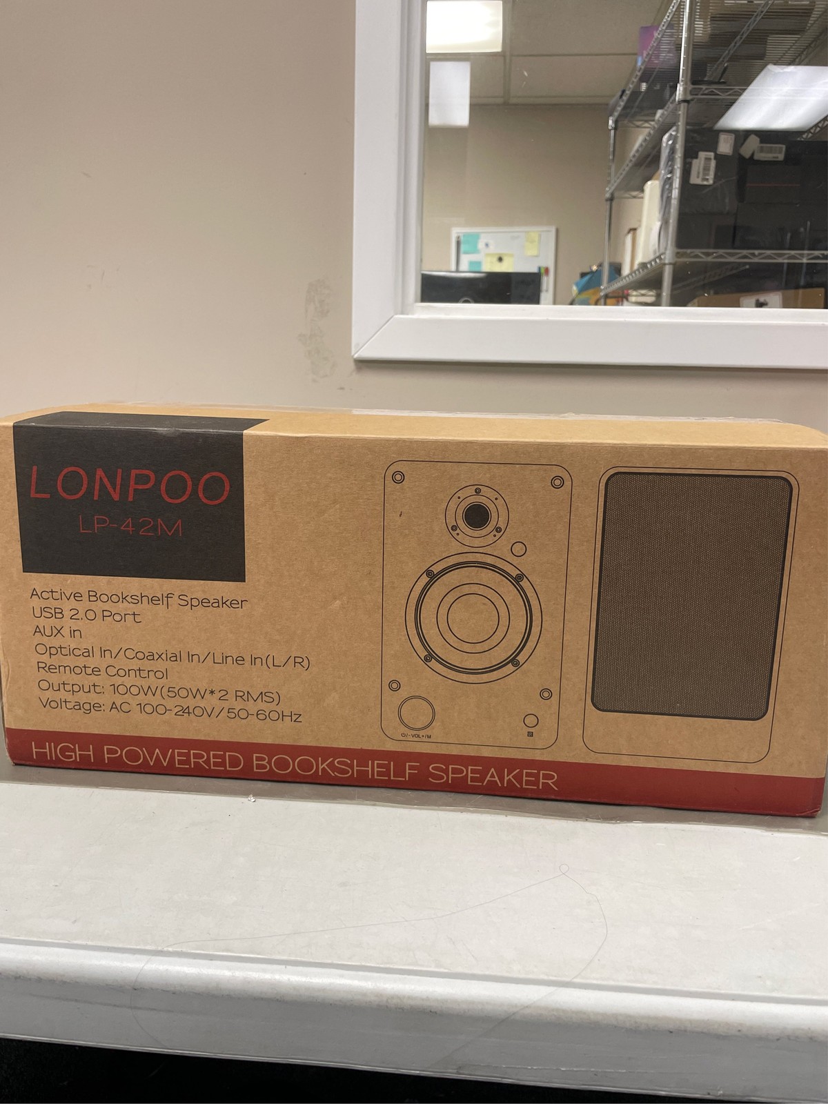 LONPOO 100W Active Bookshelf Speakers, Bluetooth PC Speakers with 4'' Aluminum W