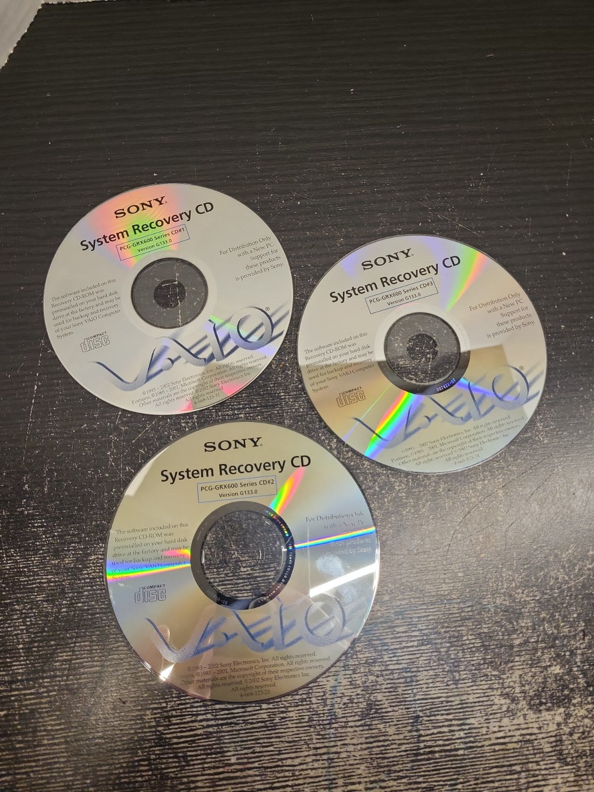 Sony Vaio System Recovery Pcg-grx600 Series Version G133.0 Cd Set