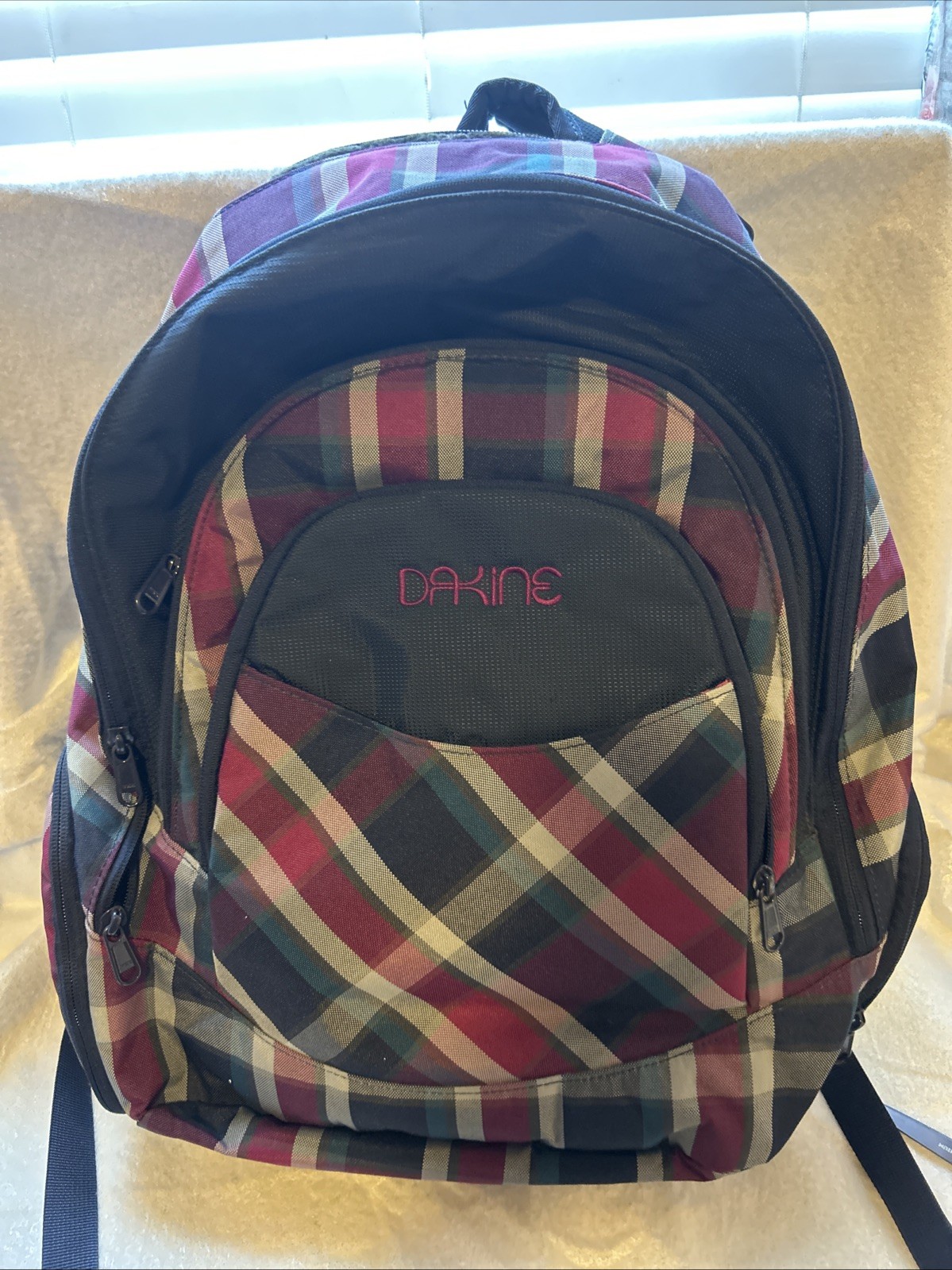 Dakine Plaid Laptop Travel Backpack. Burgandy, Navy Blue, Teal. #91245.