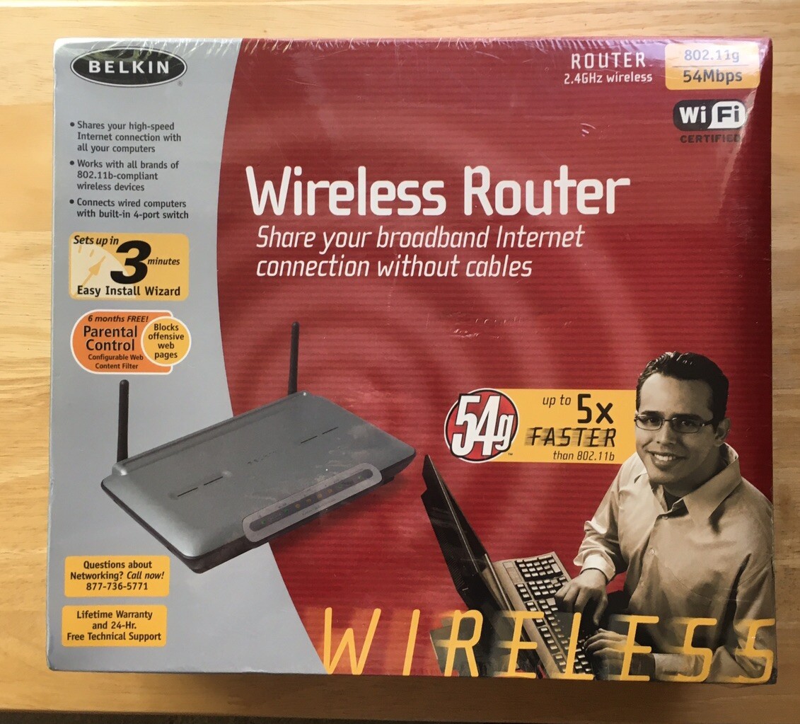 Belkin F5D7230-4 54 Mbps 4-Port 10/100 Wireless G Router - NEW