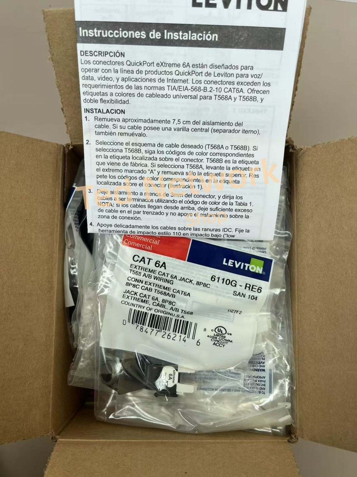 50/Box Leviton 6110G-RE6 CAT6A Network Jack Extreme Black 10 Gigabit Keystone