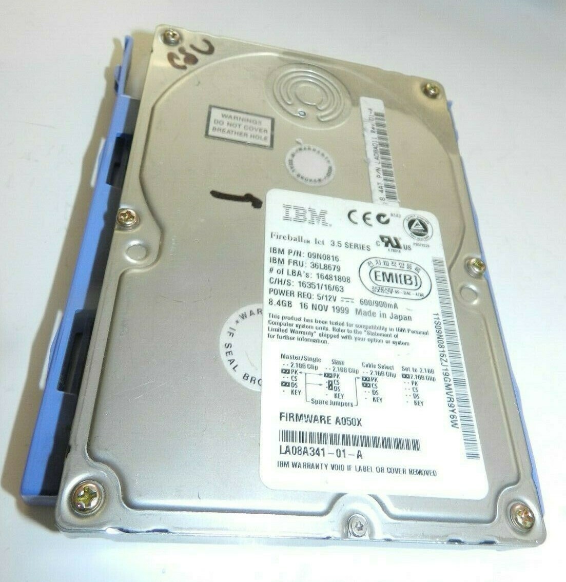 IBM Quantum Fireball lct 3.5 Series  IDE HD Part No:  09N0816 - Untested