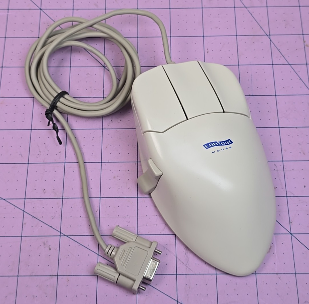 Retro Contour Design WHITE Large Mouse Serial port L-38