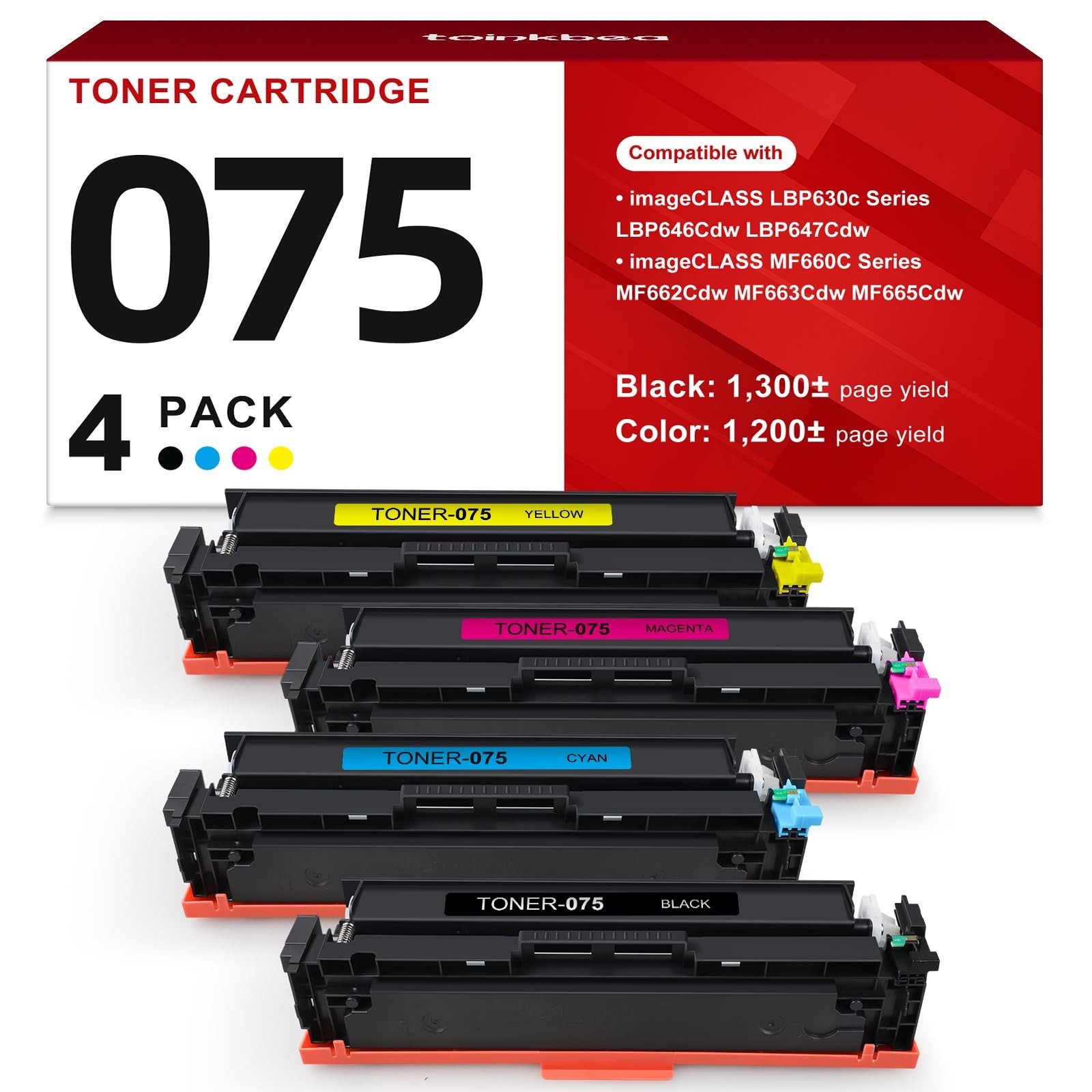 075 Toner Cartridge Compatible for Canon 075 075H CRG075 Works for Canon Color +