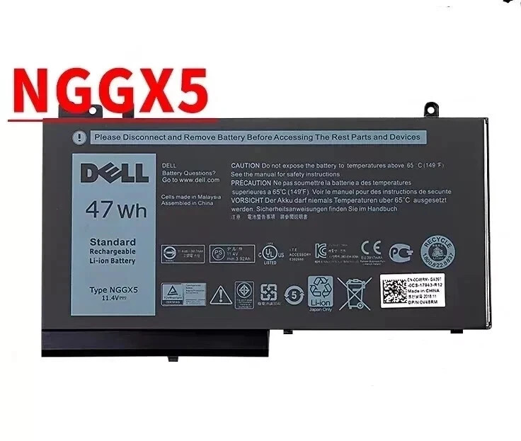 Genuine OEM 47Wh 11.4V NGGX5 Battery For Dell Latitude E5270 E5470 E5570 Series