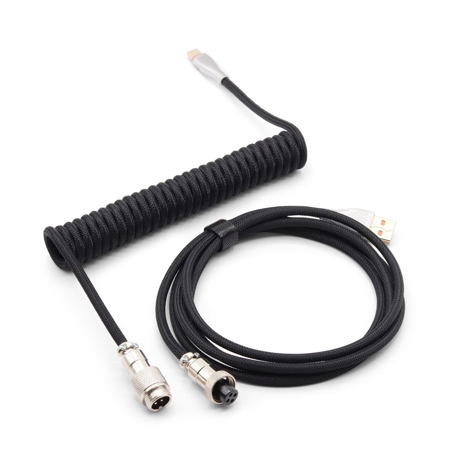 Glacier Elite Premium Quality Braided USB Coiled Cable for Keyboard